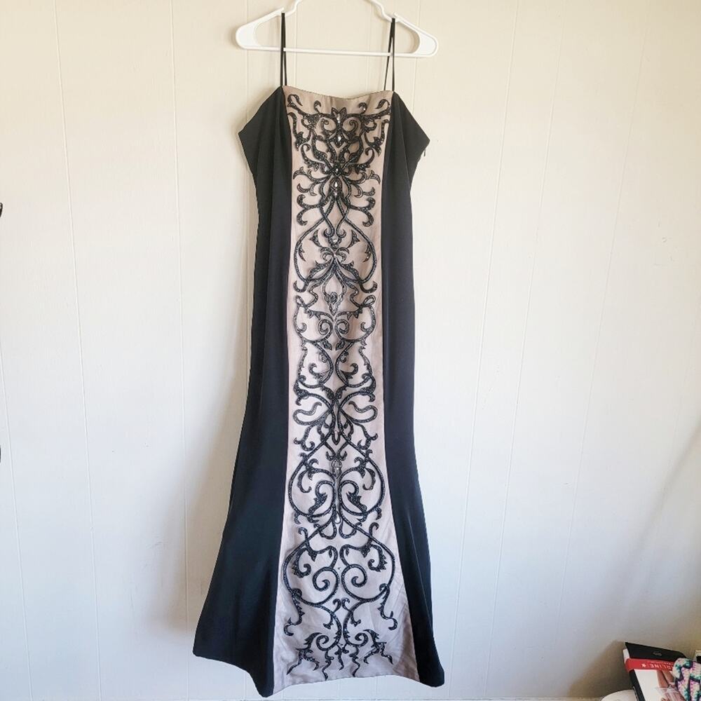 Jovani Trumpet Style Front & Back Beading Formal‎ Maxi Dress